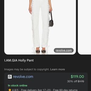 I.AM.GIA White Lace-Up Trousers